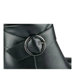 Bottes Plissé NOIR Femme Motif Uni Fermeture éclair
