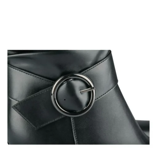 Bottes Plissé NOIR Femme Motif Uni Fermeture éclair