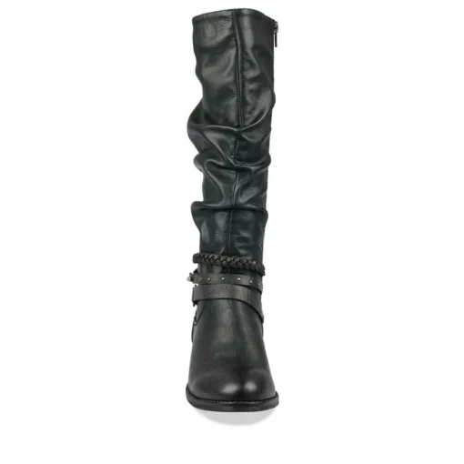 Bottes Plissé NOIR Femme Motif Uni