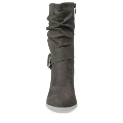 Bottes Plissé NOIR Femme Motif Uni Fermeture éclair
