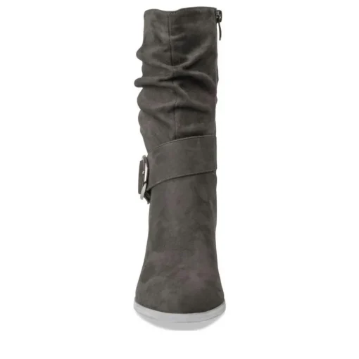 Bottes Plissé NOIR Femme Motif Uni Fermeture éclair
