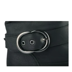 Bottes Plissé NOIR Femme Motif Uni Fermeture éclair