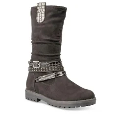Bottes Plissé NOIR Fille Fermeture éclair