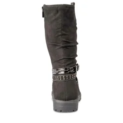 Bottes Plissé NOIR Fille Fermeture éclair