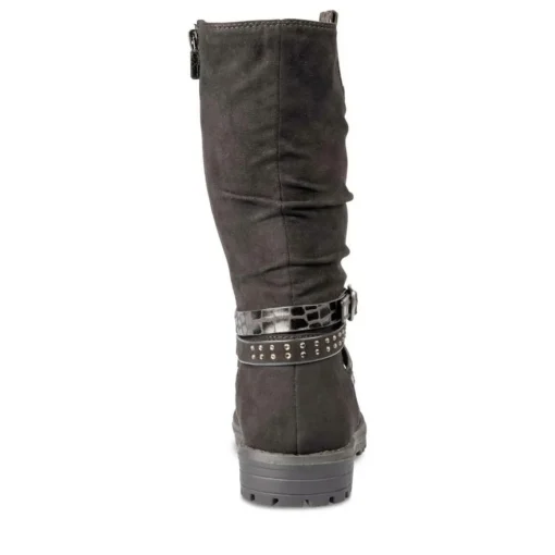Bottes Plissé NOIR Fille Fermeture éclair