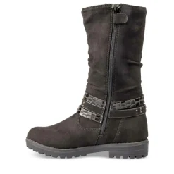 Bottes Plissé NOIR Fille Fermeture éclair