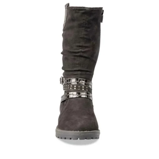 Bottes Plissé NOIR Fille Fermeture éclair