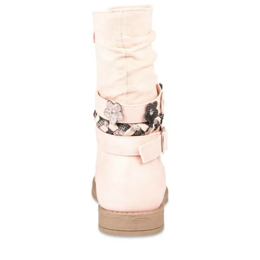 Bottes Plissé ROSE Fille Motif Uni Fermeture éclair