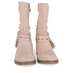 Bottes Plissé ROSE Fille Motif Etoiles Fermeture éclair