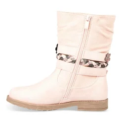 Bottes Plissé ROSE Fille Motif Uni Fermeture éclair