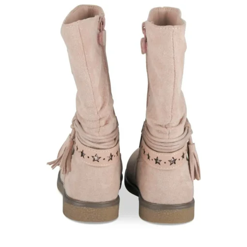 Bottes Plissé ROSE Fille Motif Etoiles Fermeture éclair