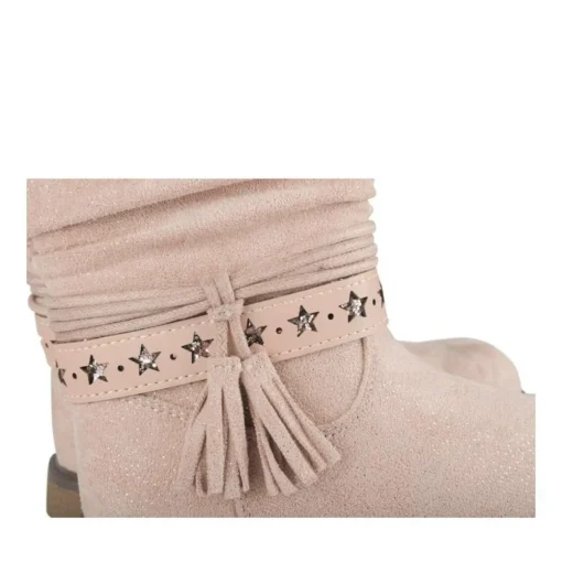 Bottes Plissé ROSE Fille Motif Etoiles Fermeture éclair