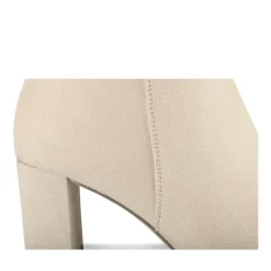 Bottes Plissé ROSE PALE Femme Motif Uni Fermeture éclair