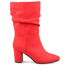 Bottes Plissé ROUGE Femme