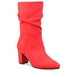 Bottes Plissé ROUGE Femme