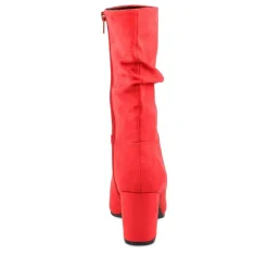 Bottes Plissé ROUGE Femme
