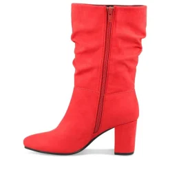 Bottes Plissé ROUGE Femme