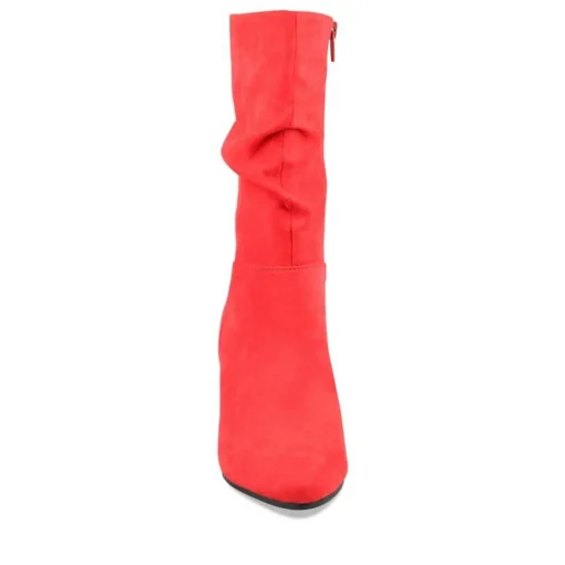 Bottes Plissé ROUGE Femme