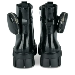 Bottes Rangers NOIR Fille Motif Vernis Lacets