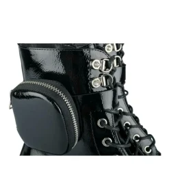 Bottes Rangers NOIR Fille Motif Vernis Lacets