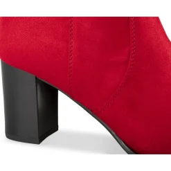 Bottes ROUGE Femme Motif Uni Fermeture éclair