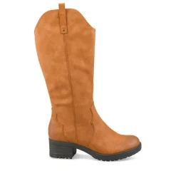 Bottes Santiag COGNAC Femme Fermeture éclair