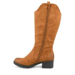 Bottes Santiag COGNAC Femme Fermeture éclair