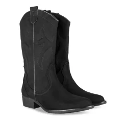 Bottes Santiag NOIR Femme Motif Uni Fermeture éclair