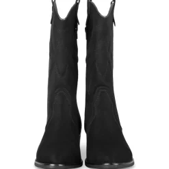 Bottes Santiag NOIR Femme Motif Uni Fermeture éclair