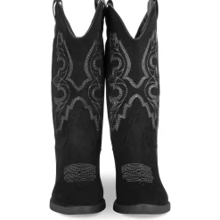Bottes Santiag NOIR Femme Motif Uni A Enfiler