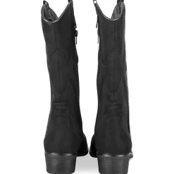 Bottes Santiag NOIR Femme Motif Uni Fermeture éclair