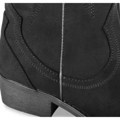 Bottes Santiag NOIR Femme Motif Uni Fermeture éclair