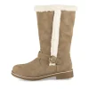 Bottes TAUPE Femme Motif Uni A Enfiler