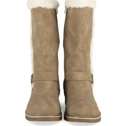 Bottes TAUPE Femme Motif Uni A Enfiler