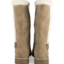Bottes TAUPE Femme Motif Uni A Enfiler