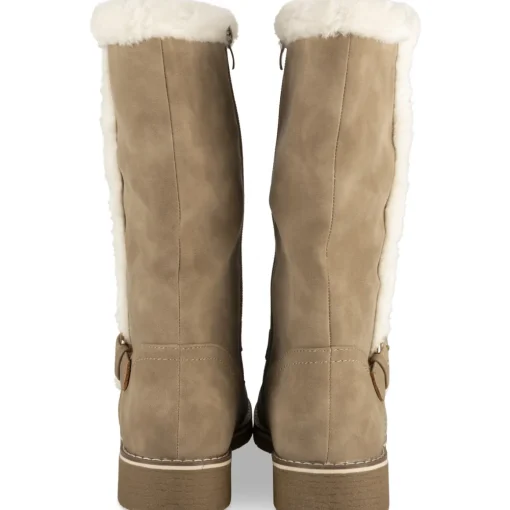 Bottes TAUPE Femme Motif Uni A Enfiler