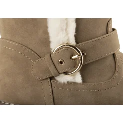 Bottes TAUPE Femme Motif Uni A Enfiler