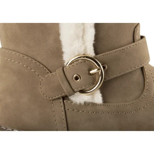 Bottes TAUPE Femme Motif Uni A Enfiler