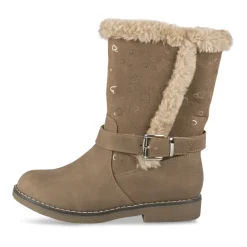 Bottes TAUPE Fille Motif Coeurs Fermeture éclair