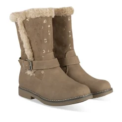 Bottes TAUPE Fille Motif Coeurs Fermeture éclair