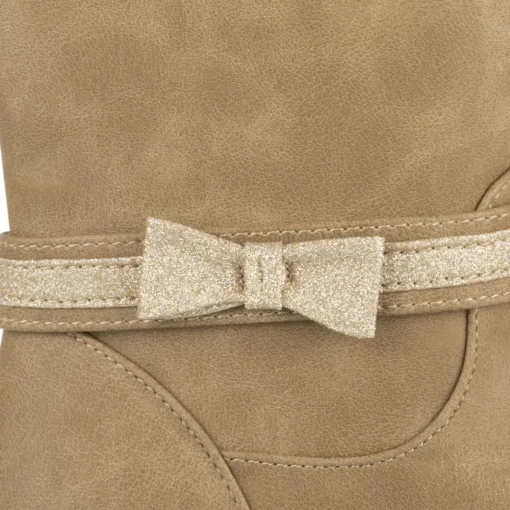 Bottes TAUPE Fille Motif Uni Fermeture éclair