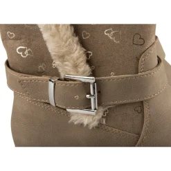 Bottes TAUPE Fille Motif Coeurs Fermeture éclair