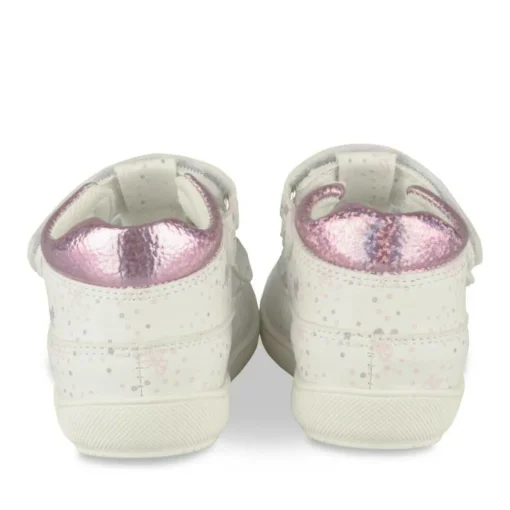 Bottines Babies BLANC Fille Motif Coeurs Scratch
