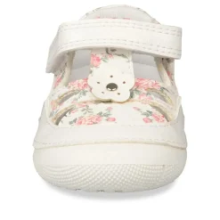 Bottines Babies BLANC Fille Motif Fleuri Boucle