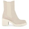 Bottines BEIGE Femme CUIR Motif Uni Elastique
