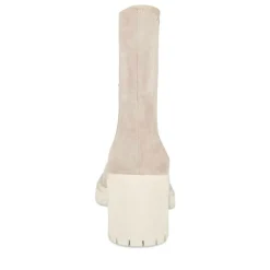 Bottines BEIGE Femme CUIR Motif Uni Elastique