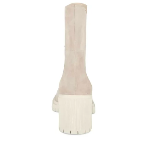 Bottines BEIGE Femme CUIR Motif Uni Elastique