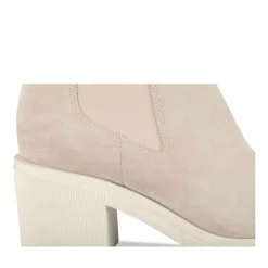 Bottines BEIGE Femme CUIR Motif Uni Elastique
