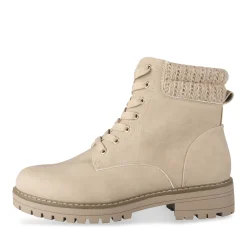 Bottines BEIGE Femme Motif Uni Lacets