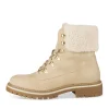 Bottines BEIGE Femme Motif Fausse Fourrure Lacets